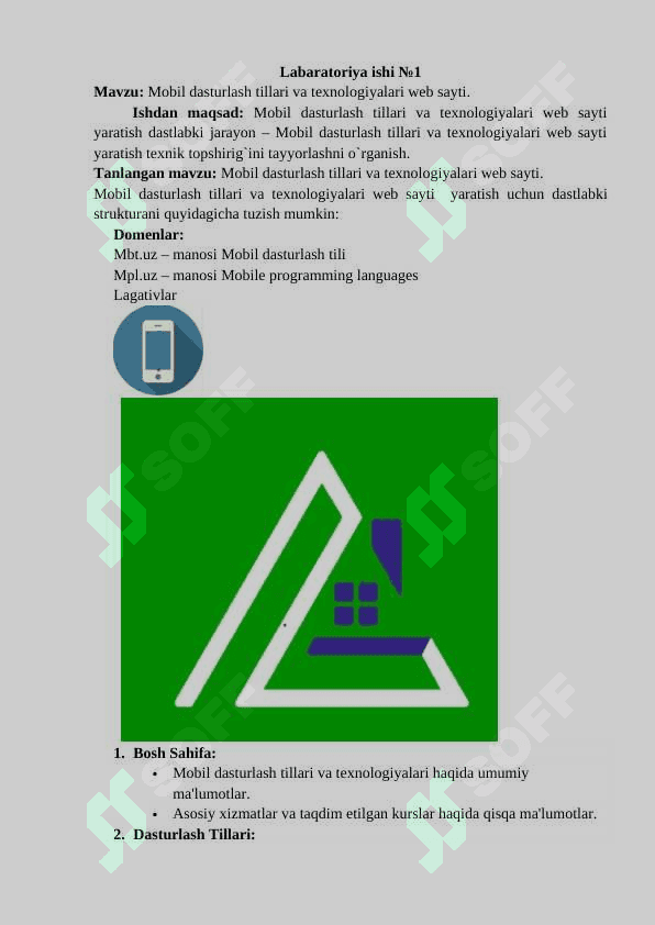 Mobil dasturlash tillari va texnologiyalari web sayti 2