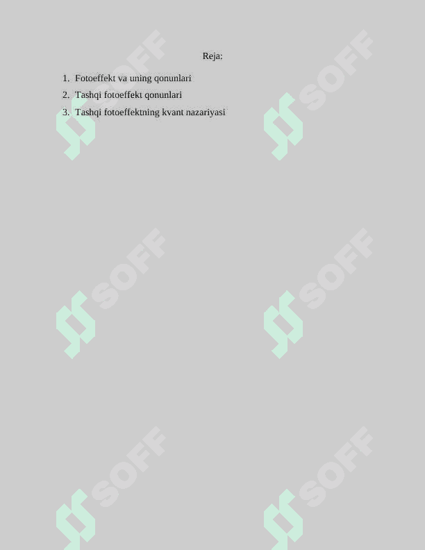 Fotoeffekt va uning qonunlari ( Tashqi fotoeffekt qonunlari Tashqi fotoeffektning kvant nazariyasi 2