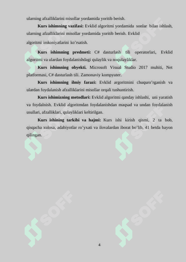 Evklid algoritmi uchun samarali algoritm 4