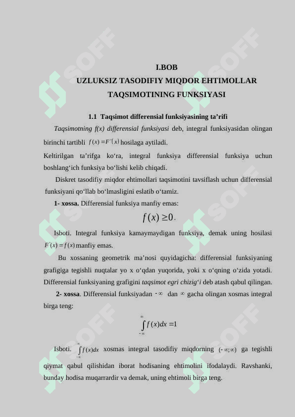 Xarakteristik funksiyalar sinfi va taqsimot sinfi orasidagi uzluksiz moslik haqidagi teorema. 6