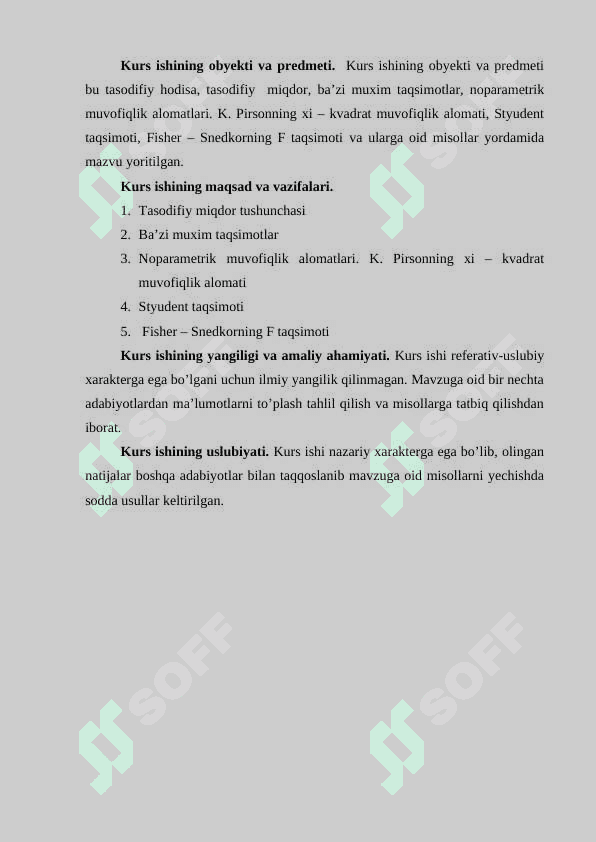 Normal taqsimot bilan bog’liq taqsimot. xi – kvadrat. Styudent va Fisher taqsimoti 5