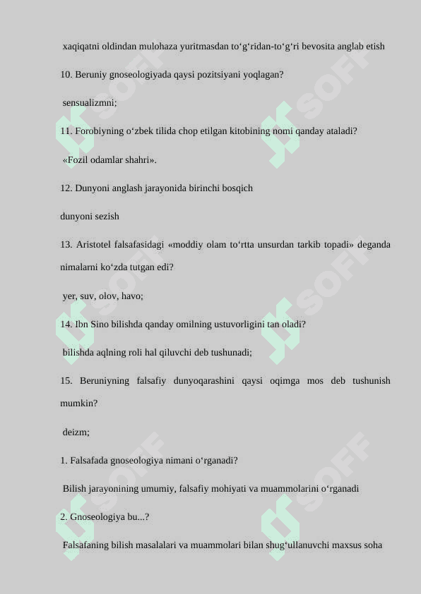 Falsafadan savollar va javoblari 4