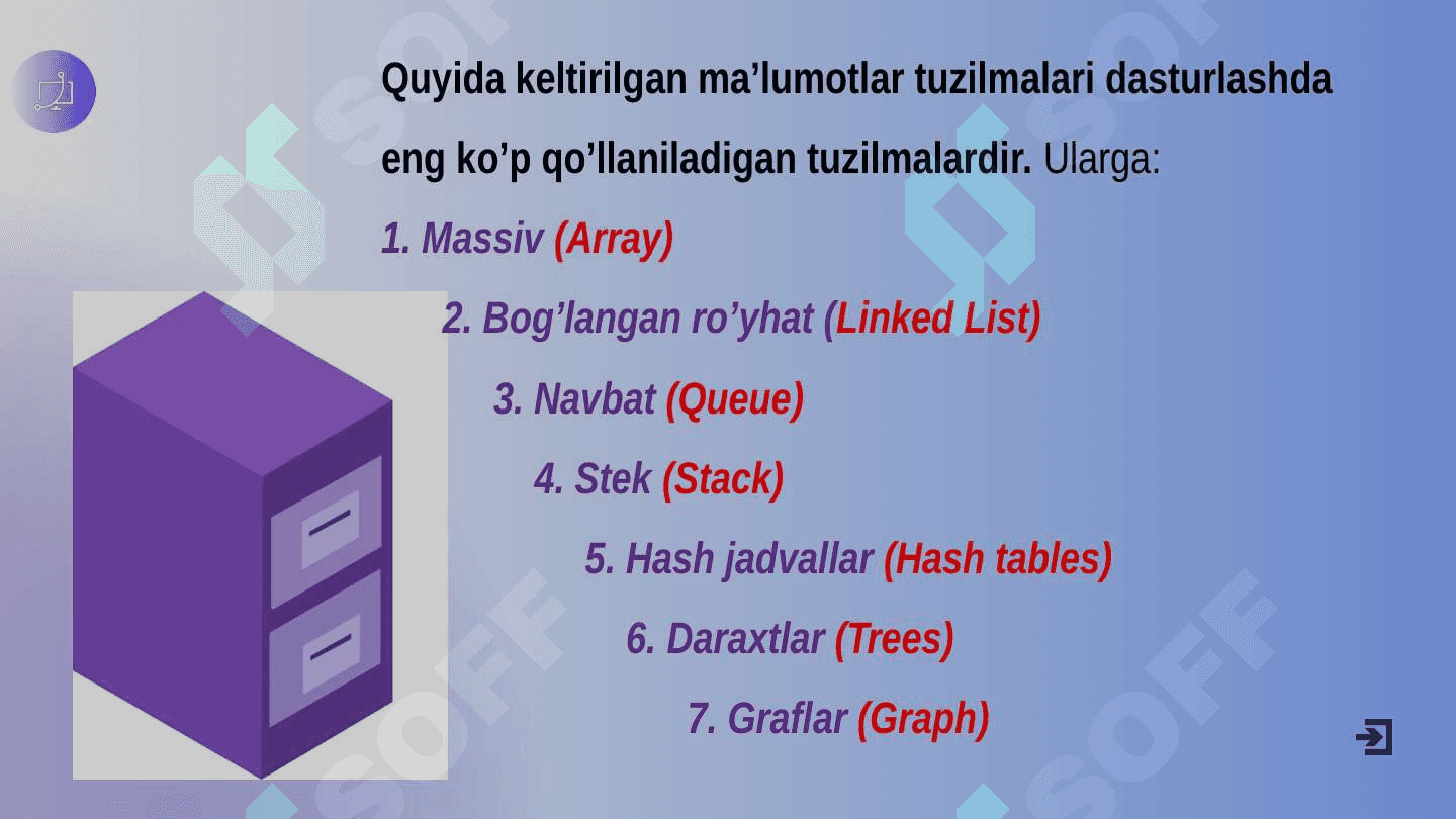 MA'LUMOTLAR TUZILMASI 4
