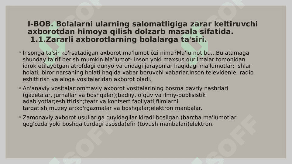 Bolalarni ularning salomatligiga zarar keltiruvchi axborotdan himoya qilish togrisida gi qonun 6