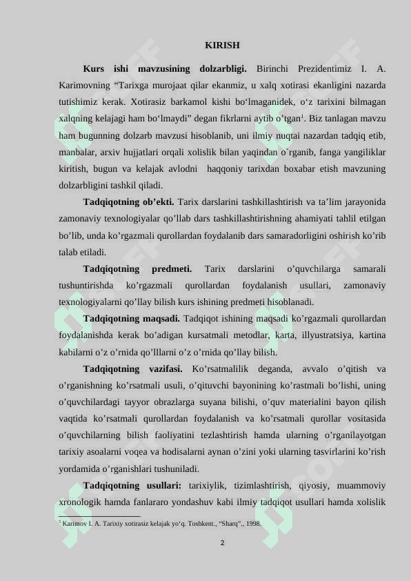 TARIX O'QITISHDA KO'RGAZMALI QUROLLARDAN FOYDALANISH USULLARI 2