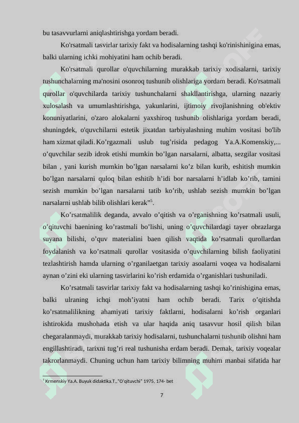 TARIX O'QITISHDA KO'RGAZMALI QUROLLARDAN FOYDALANISH USULLARI 7