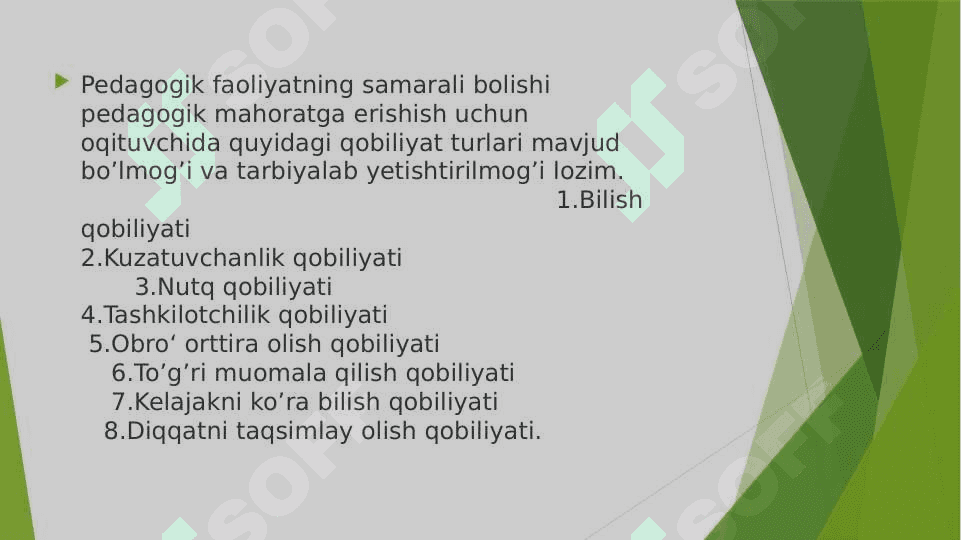 OʼQITUVCHI FAOLIYATIDA PEDAGOGIK QOBILIYAT. 8