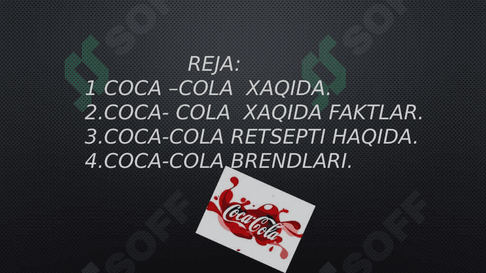 Mavzu: Coca --cola xaqida . 2
