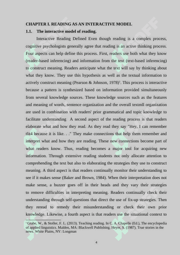 READING AS AN INTERACTIVE PROCESS 4