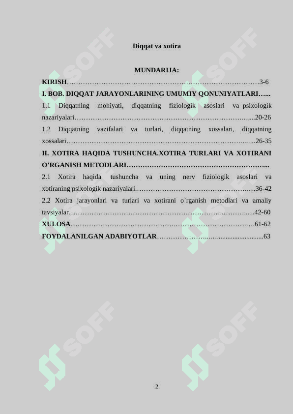 Diqqat va xotira 2