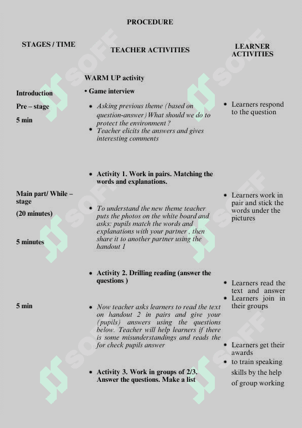 entertainment lesson plan grade 8 3