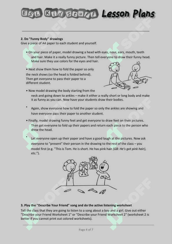 describing people lesson plan 4