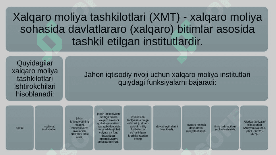 XALQARO MOLIYA INSTITUTLARI 5
