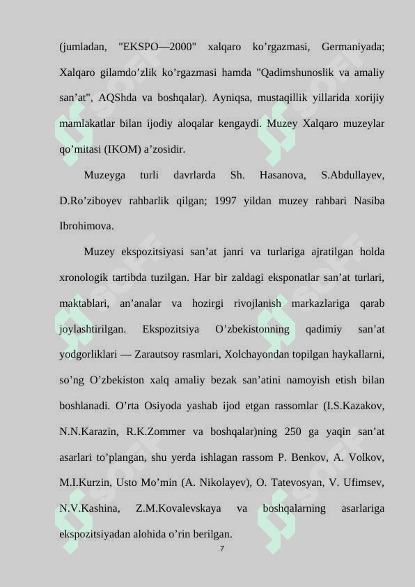 O'zbekiston madaniyat tarixi davlat muzeyi 7