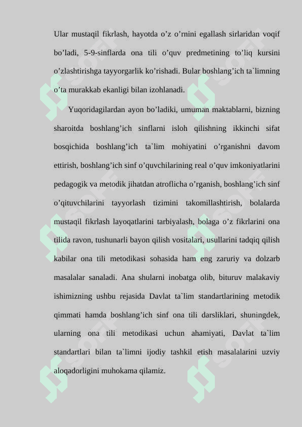 Boshlang’ich sinflarda ona tilini o’rgatishning  mazmuni va vazifalari 2