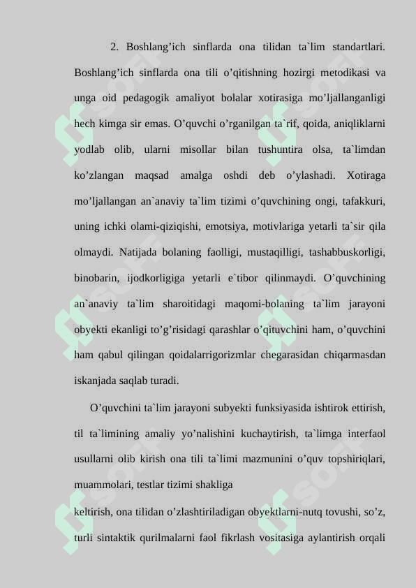 Boshlang’ich sinflarda ona tilini o’rgatishning  mazmuni va vazifalari 5