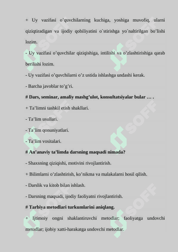 TEST yakuniy 200 Umumiy pedagogika 1-semestr javoblari bilan berilgan 5