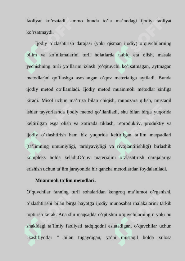 Maqsadni belgilash uch darajali testlar asosida o’quv natijalarga erishish darajasini baxolash 8