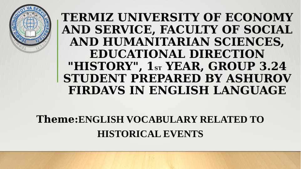 English Vocabulary Related to Historical Events