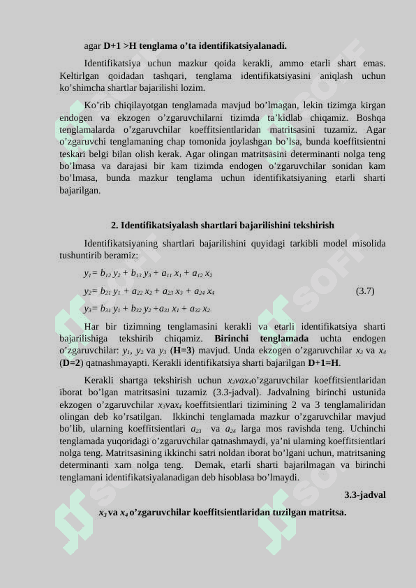 BILVOSITA VA IKKI BOSQICHLI ENG KICHIK KVADRATLAR USULIREJA 2