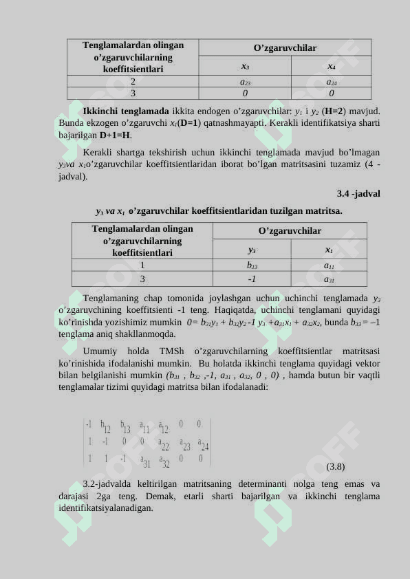 BILVOSITA VA IKKI BOSQICHLI ENG KICHIK KVADRATLAR USULIREJA 3
