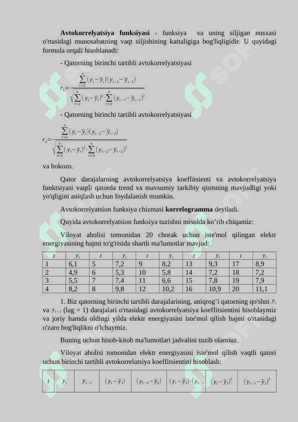 VAQTLI QATORLAR DARAJALARINING AVTOKORRELYATSIYASI 2