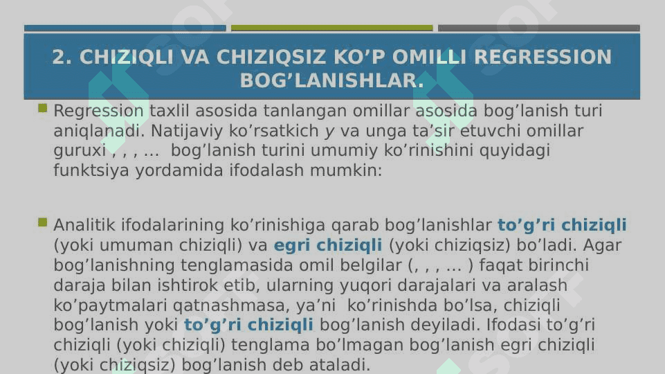 KO’P OMILLI EKONOMETRIK TAHLIL 6