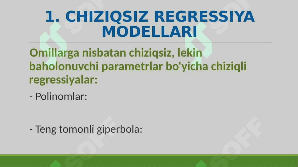 CHIZIQSIZ REGRESSIYA 5