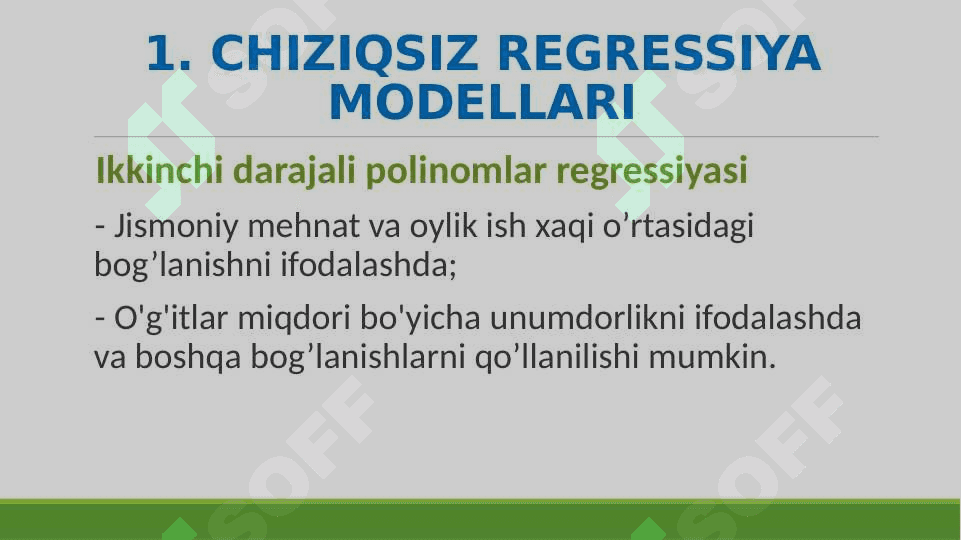 CHIZIQSIZ REGRESSIYA 7