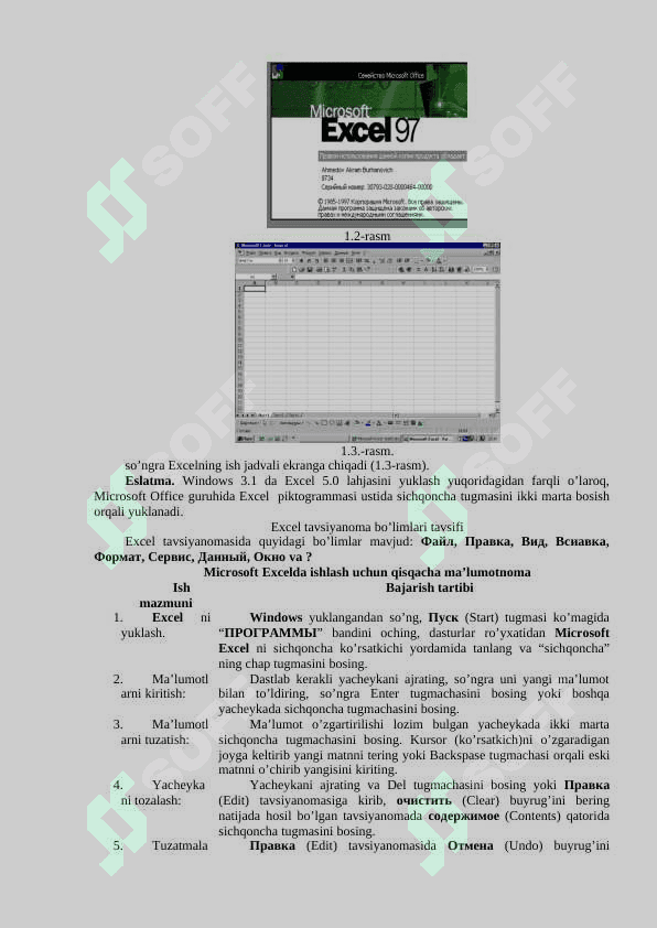 Psixologik tashxisni kompyuterlashtirish. Windows uchun Excel dasturining elektron jadvali 4