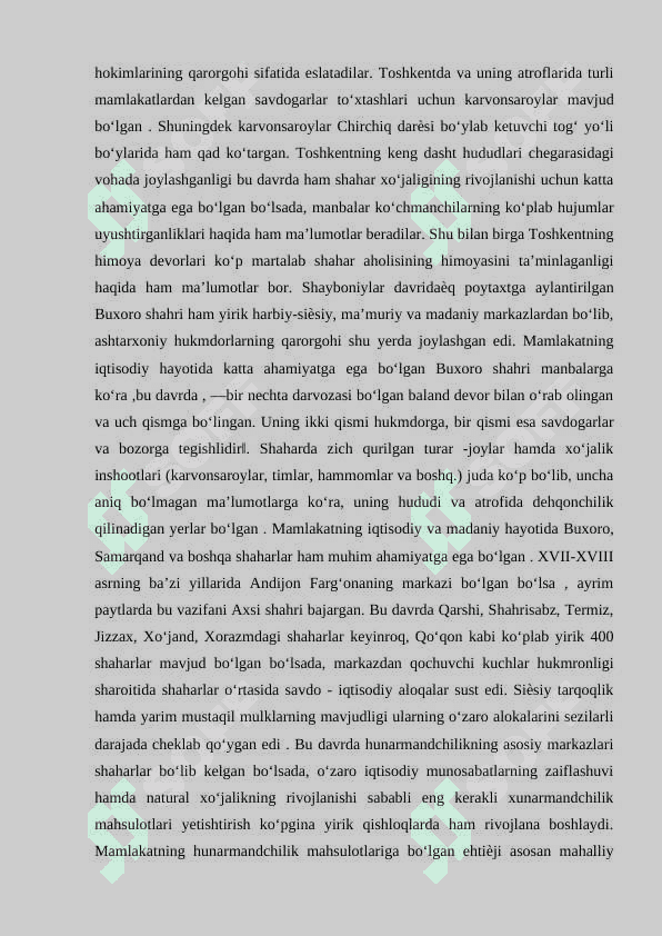 O‘ZBEKISTONNING ASHTARXONIYLAR DAVRI MEROSLIGI 8