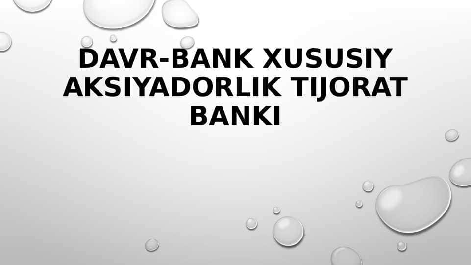 Davr-bank xususiy aksiyadorlik tijorat banki