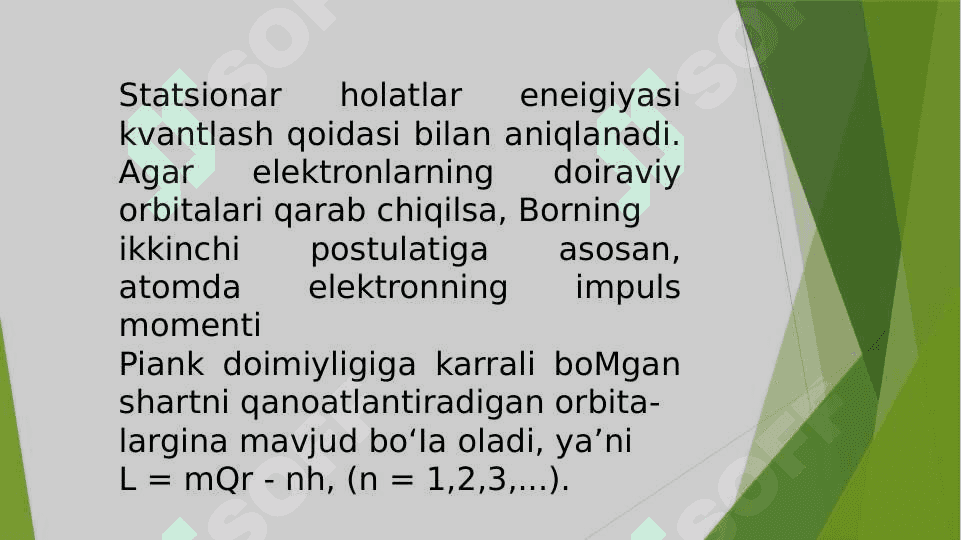 Doiraviy va elliptik orbitalarni kvantlash 2