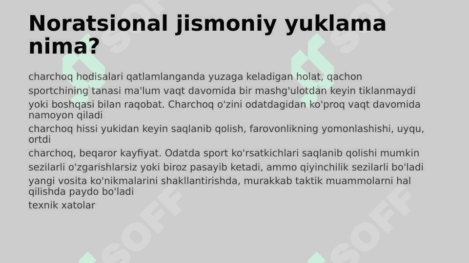 Noratsional jismoniy yuklamada sportchilarda rivojlanadigan patologik holatlar 6