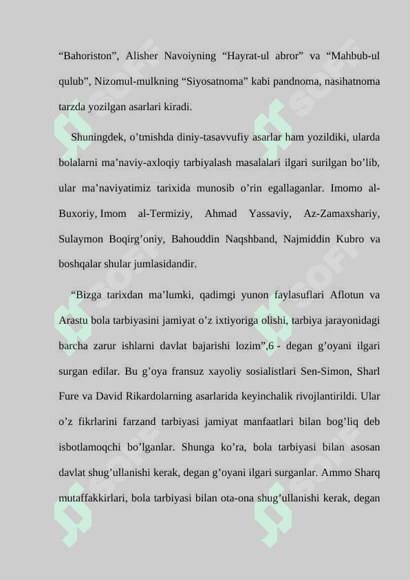 Yosh avlod tarbiyasida oilaning o’rni haqida Mutaffakirlar ta’limoti 6