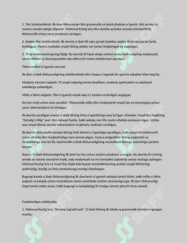 Oʻzbek tilshunosligi ilk davrlari 2