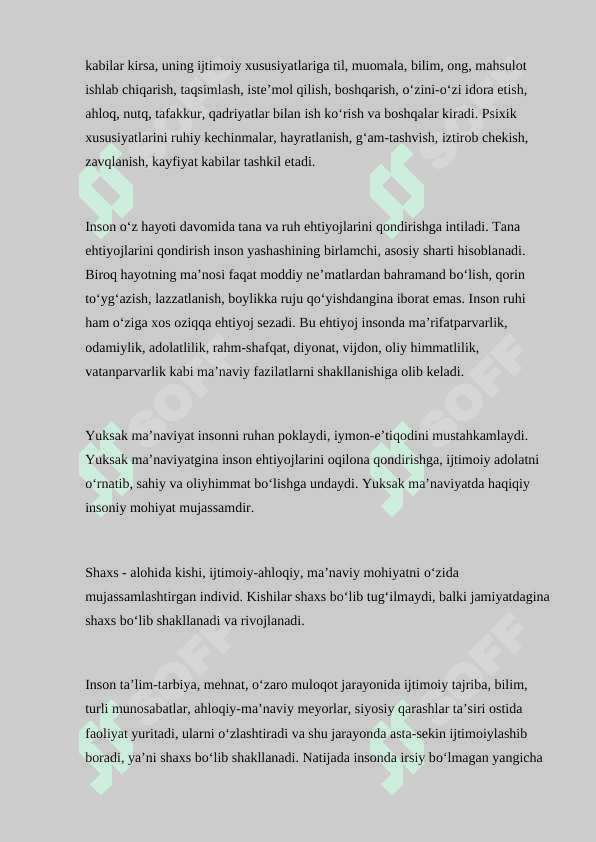 Bilim inson manaviy kamoloti omili 4