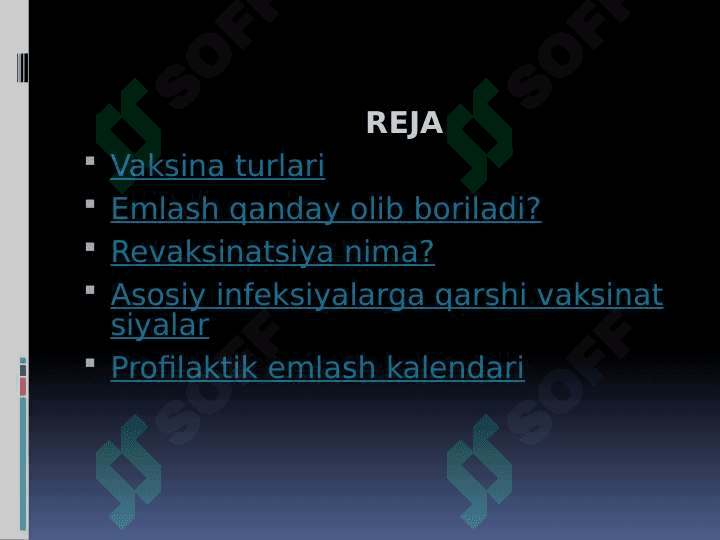 EMLASH JADVALI. VAKSINATSIYA KO’RSATMASI VA QARSHI KO’RSATMA 2
