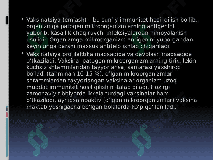 EMLASH JADVALI. VAKSINATSIYA KO’RSATMASI VA QARSHI KO’RSATMA 3
