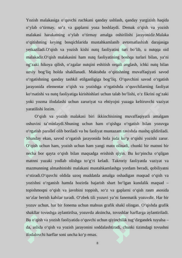 BOLALARNI SAVOD O‘RGATISHGA TAYYORLASH 8