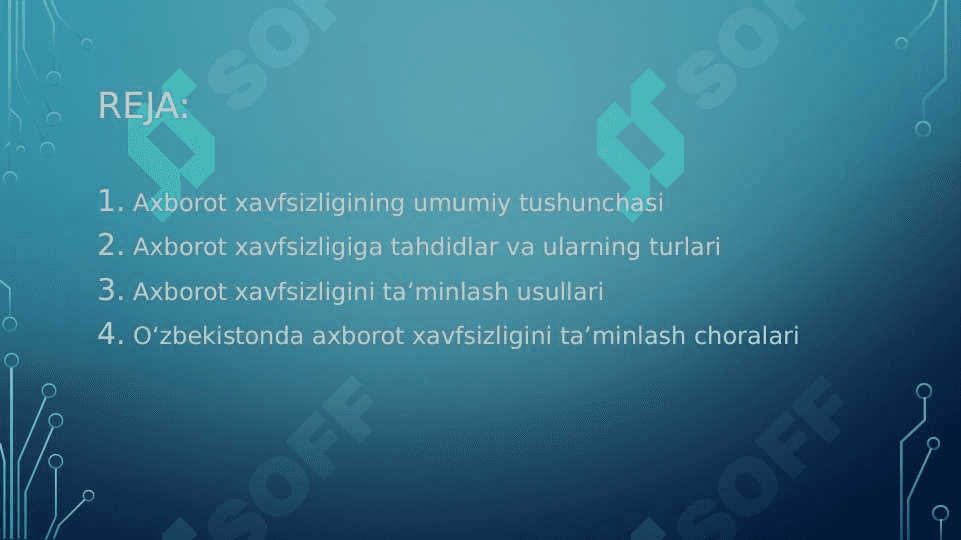 Axborot xavfsizligi masalalari 2