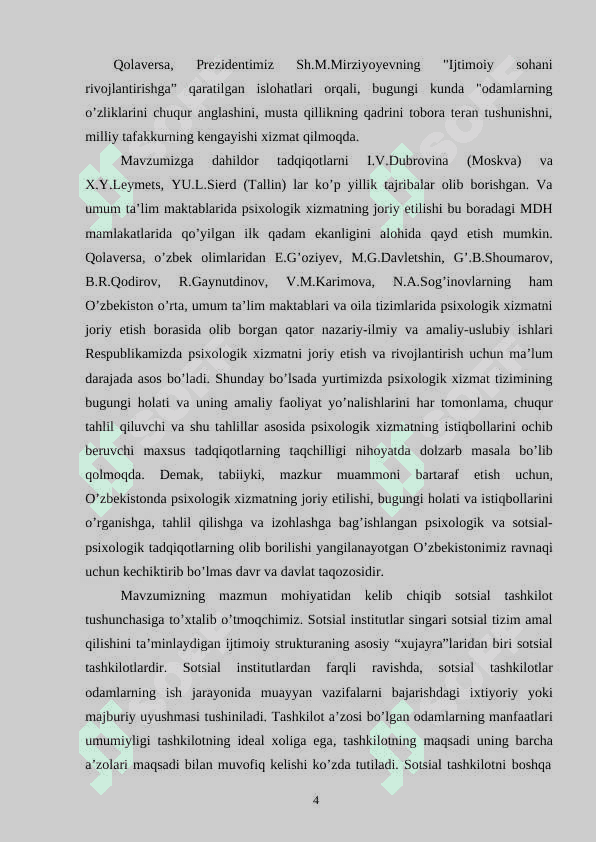 SOTSIAL TASHKILOTLAR TIZIMIDA PSIXOLOGIK XIZMATNING O’RNI 4