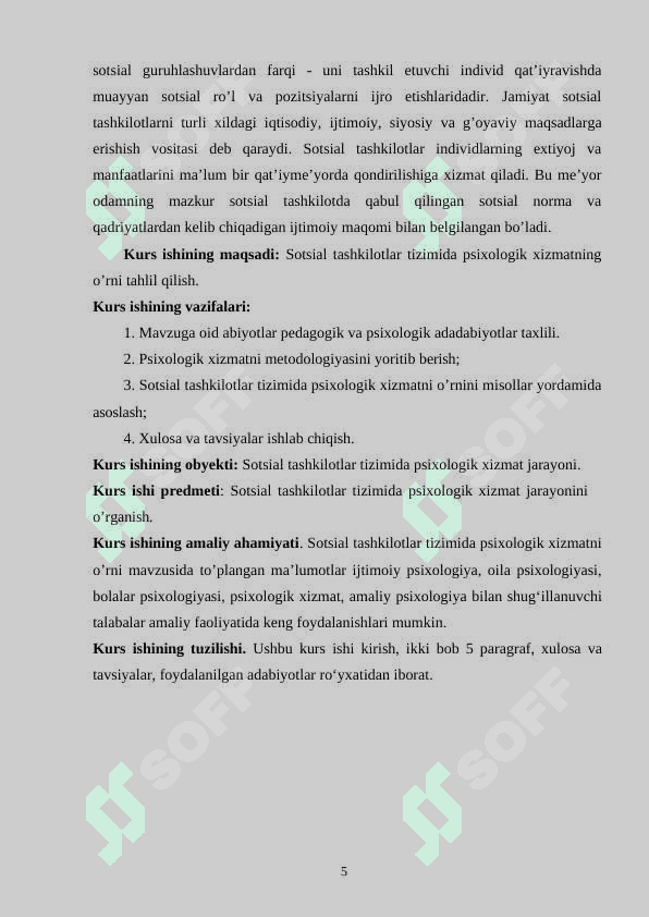 SOTSIAL TASHKILOTLAR TIZIMIDA PSIXOLOGIK XIZMATNING O’RNI 5