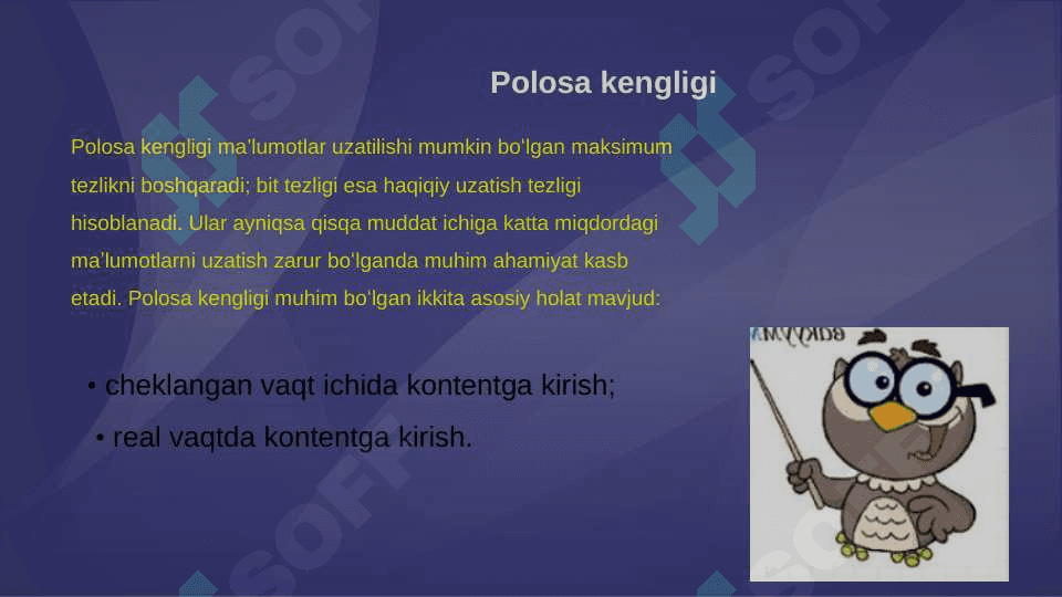 Ma’lumotlarni uzatishda polosa kengligi va bit 2