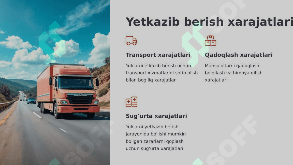 Logistika xarajatlari tarkibi 6