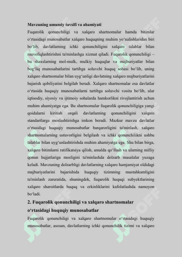 7-modda. Fuqarolik qonunchiligi va xalqaroshartnomalar hamda bitimlar 3
