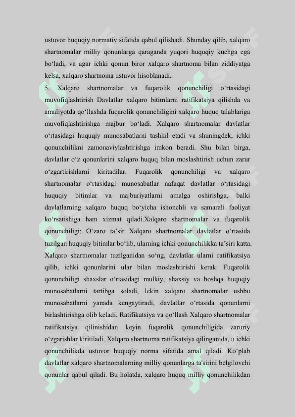 7-modda. Fuqarolik qonunchiligi va xalqaroshartnomalar hamda bitimlar 5