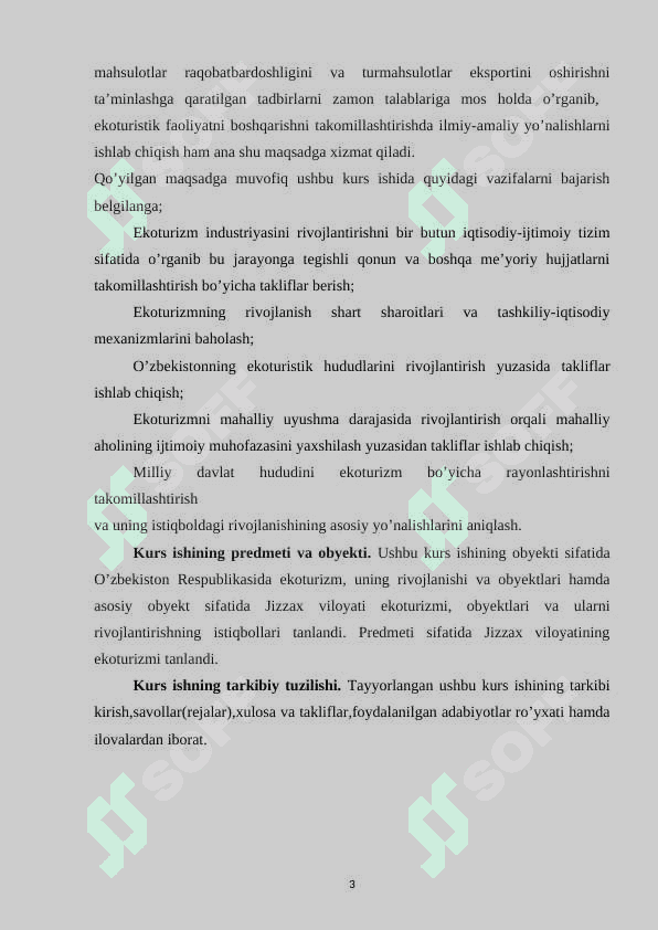 O’zbekiston ekologik turizmi. ( Jizzax viloyati misolida) 3