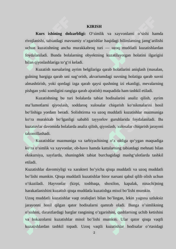 BOSHLANG‘ICH SINF O’QUVCHILARIDA  TABIIY HODISALAR, TUSHUNISH VA TUSHUNTIRISH KOMPETENSIYALARINI SHAKLLANTIRISH YO’LLARI 2