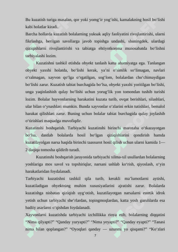 BOSHLANG‘ICH SINF O’QUVCHILARIDA  TABIIY HODISALAR, TUSHUNISH VA TUSHUNTIRISH KOMPETENSIYALARINI SHAKLLANTIRISH YO’LLARI 7